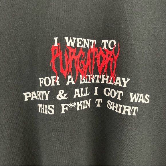 Vinnie Hacker Black White Purgatory BDay Merch Cropped Short Sleeve Graphic Tee - Picture 3 of 9